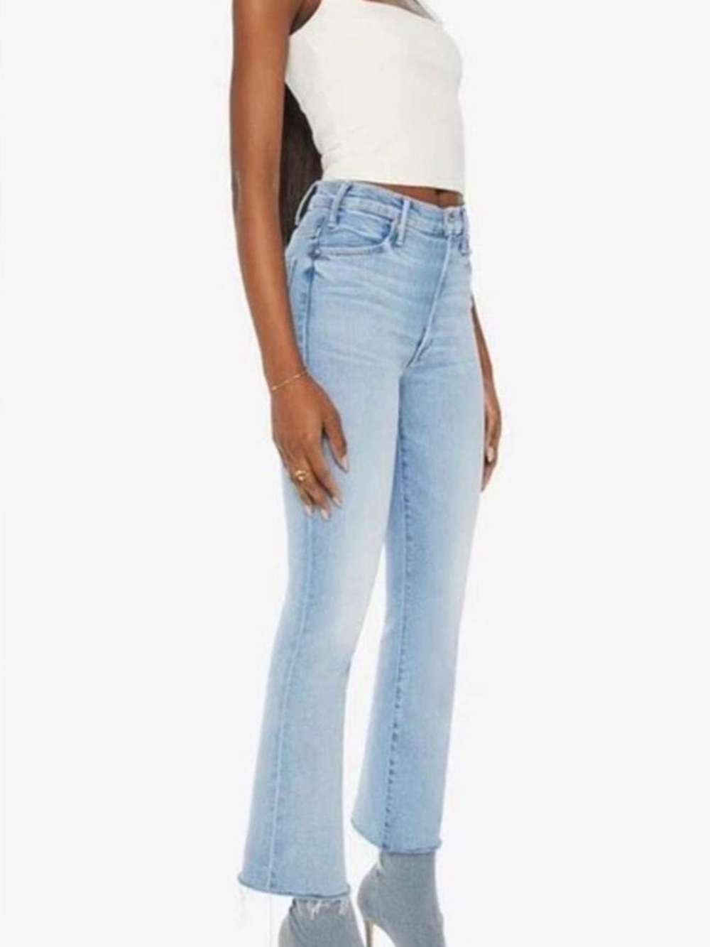 MOTHER Light Blue High-Rise Flare Jeans